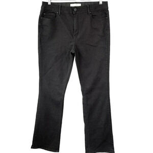 C Est 1946 Classic Black Denim Jeans Size 14 Straight Leg High Waist Stretchy